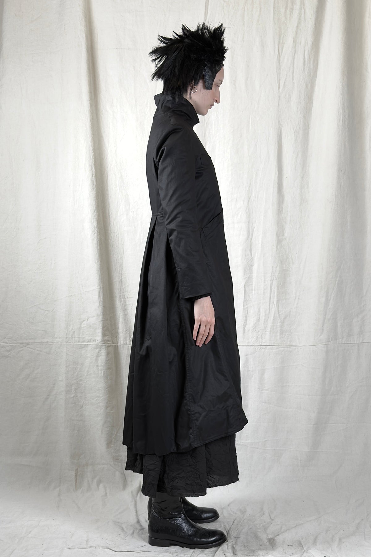 Sandrine Philippe - Coat - Cotton - Overcoat - Black Pleats