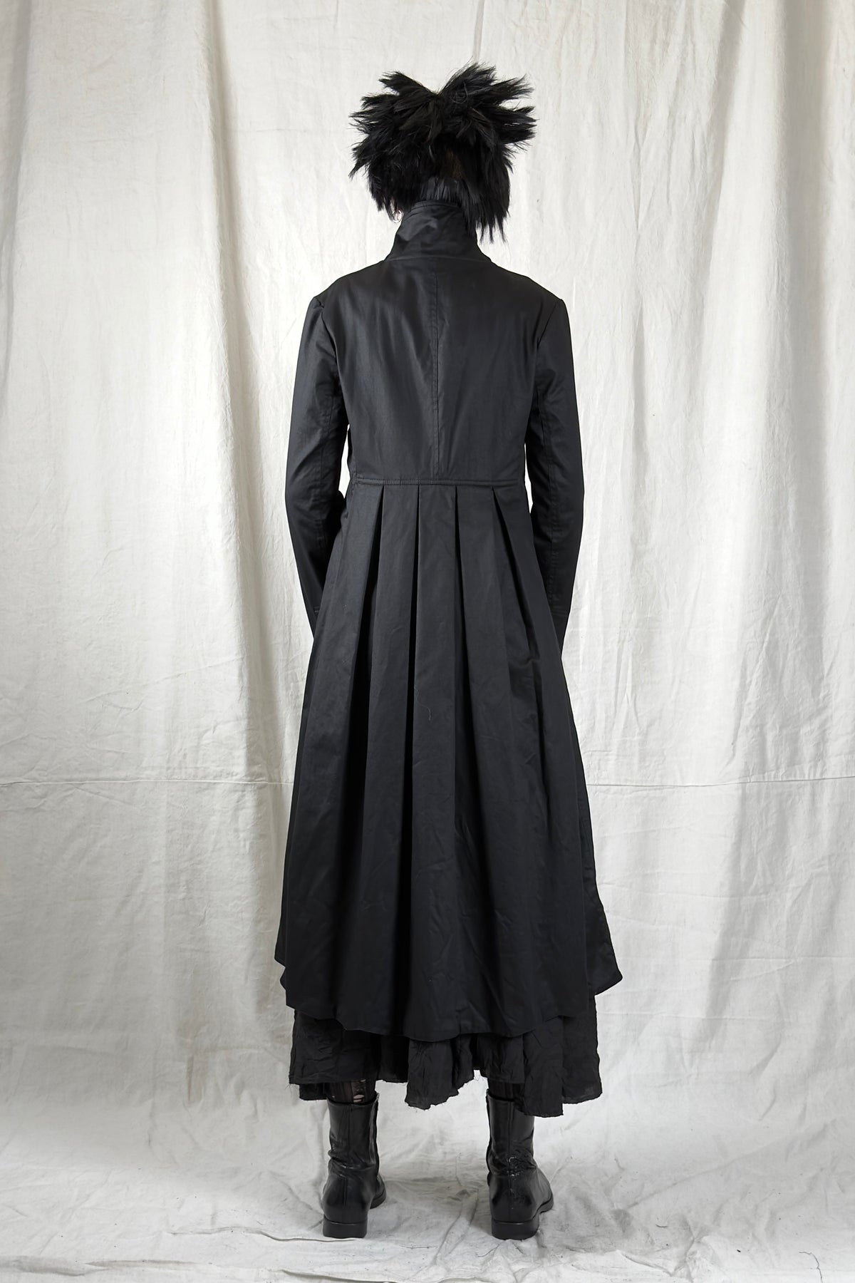 Sandrine Philippe - Coat - Cotton - Overcoat - Black Pleats
