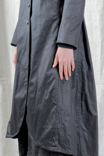 Sandrine Philippe - Coat - Cotton - Overcoat - Black Pleats