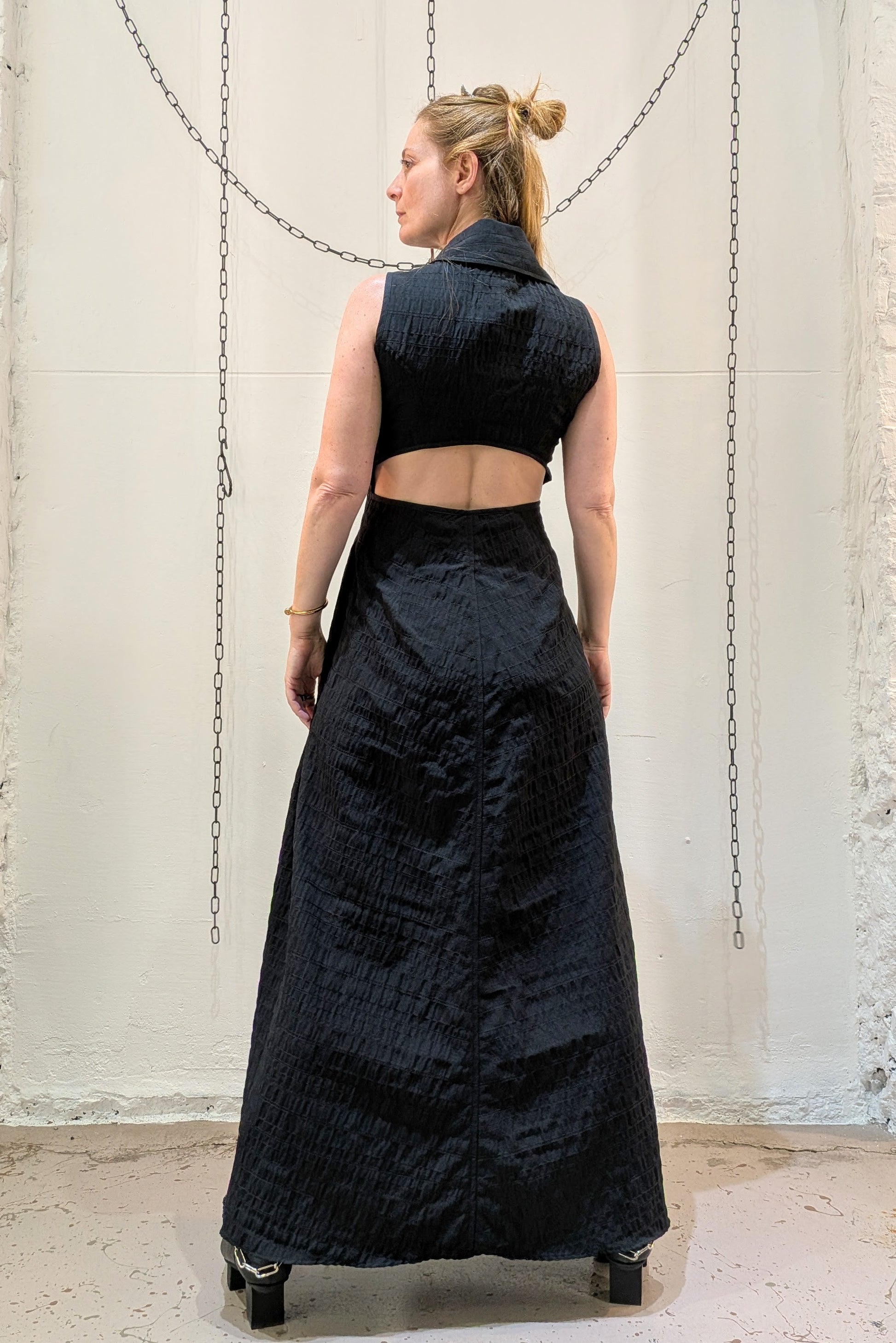 Sandrine Philippe - Dress - Maxi - Cotton - Open Back - Button down