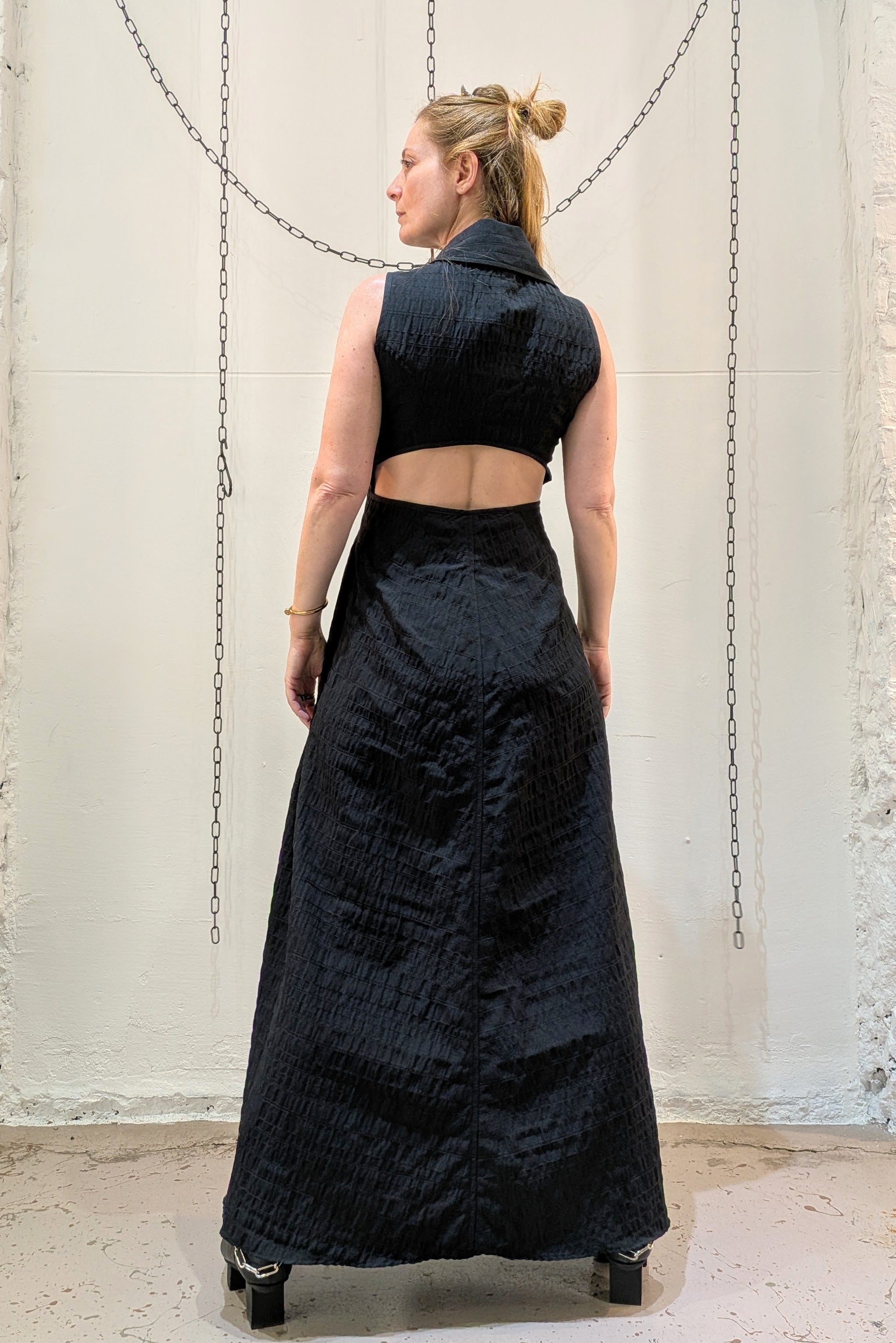 Sandrine Philippe - Dress - Maxi - Cotton - Open Back - Button down
