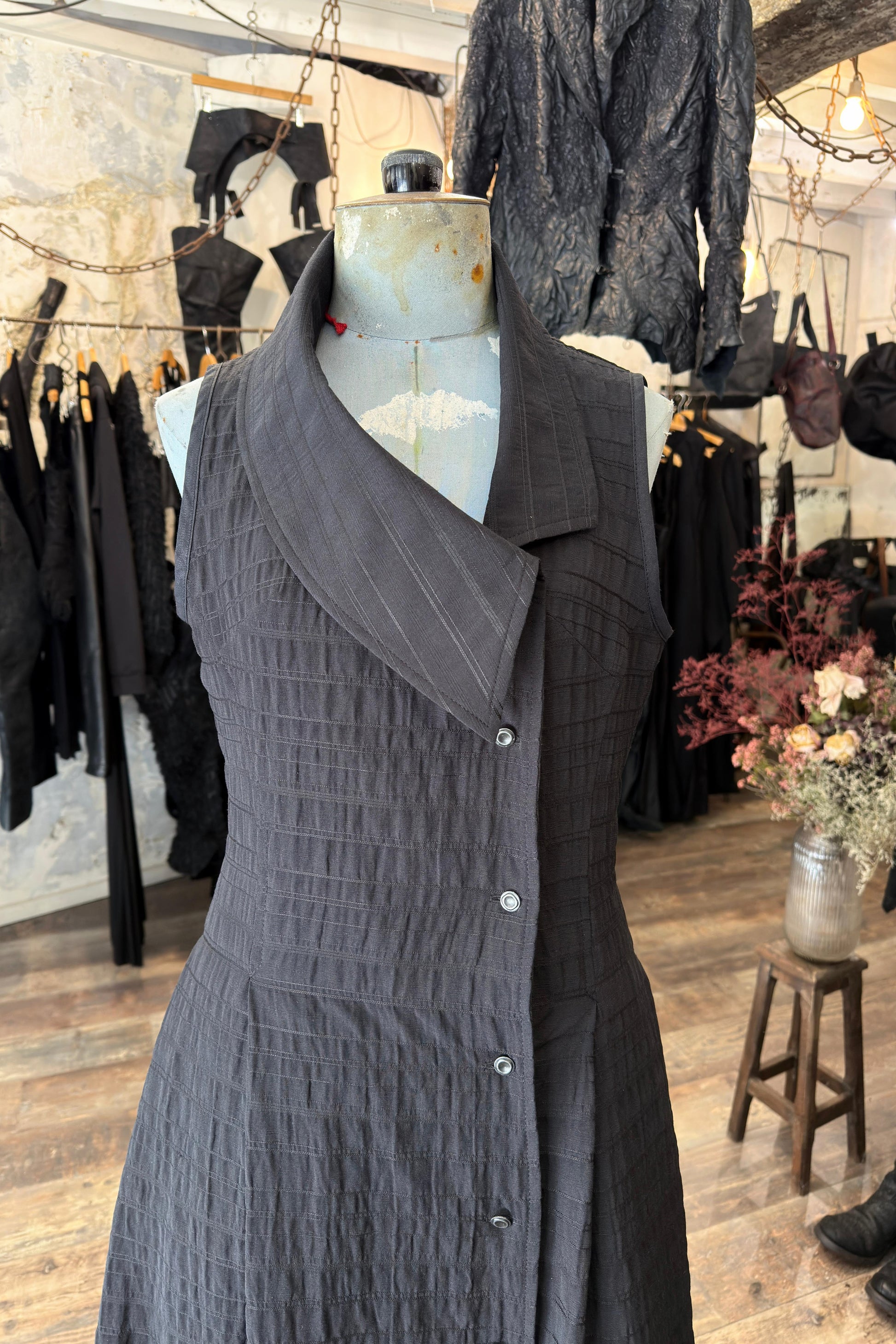 Sandrine Philippe - Dress - Maxi - Cotton - Open Back - Button down