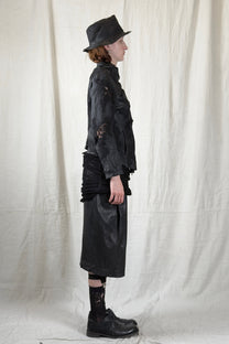 Sandrine Philippe - Jacket - Leather - lace - fitted - asymmetric - made in Paris