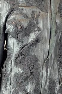 Sandrine Philippe - Jacket - Leather - lace - fitted - asymmetric - made in Paris