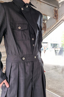 Sandrine Philippe - Jumpsuit - Wide Leg, Linen, Button down - Unisex, Made in Paris