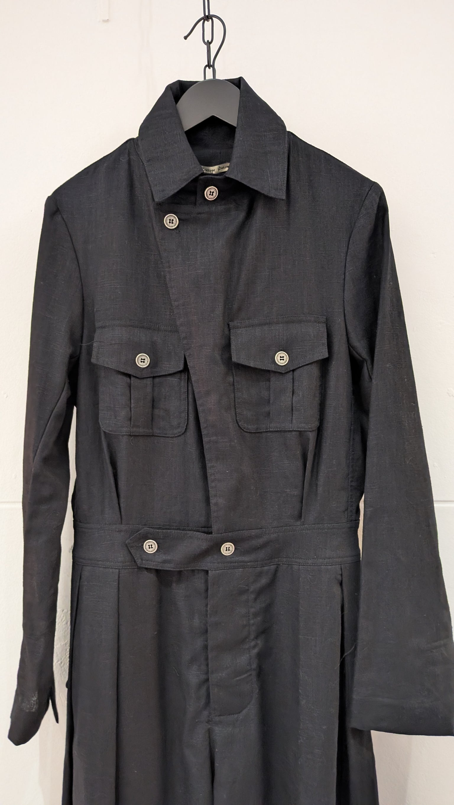 Sandrine Philippe - Jumpsuit - Wide Leg, Linen, Button down - Unisex, Made in Paris