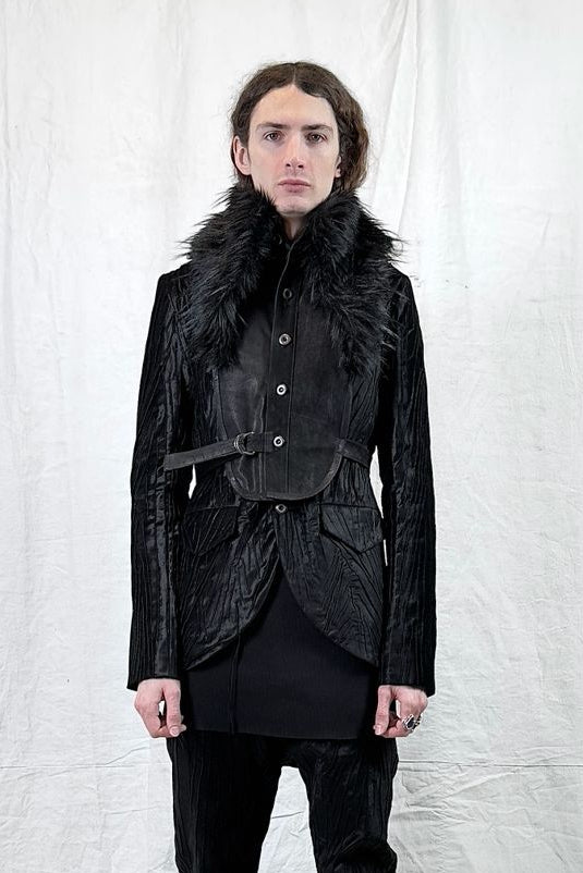 Sandrine Philippe - Monet Collar - Leather and Faux Fur. LiLi The First boutique NYC Meatpacking