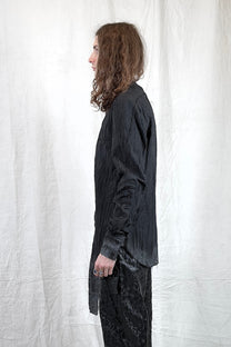 Sandrine Philippe Shirt, Crumpled Cotton , hand-painted – Textural Experimental Design