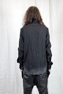 Sandrine Philippe Shirt, Crumpled Cotton , hand-painted – Textural Experimental Design