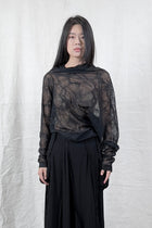 Sandrine Philippe Sheer long sleeves top - Asymmetrical deconstructed design