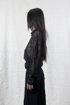 Sandrine Philippe Sheer long sleeves top - Asymmetrical deconstructed design