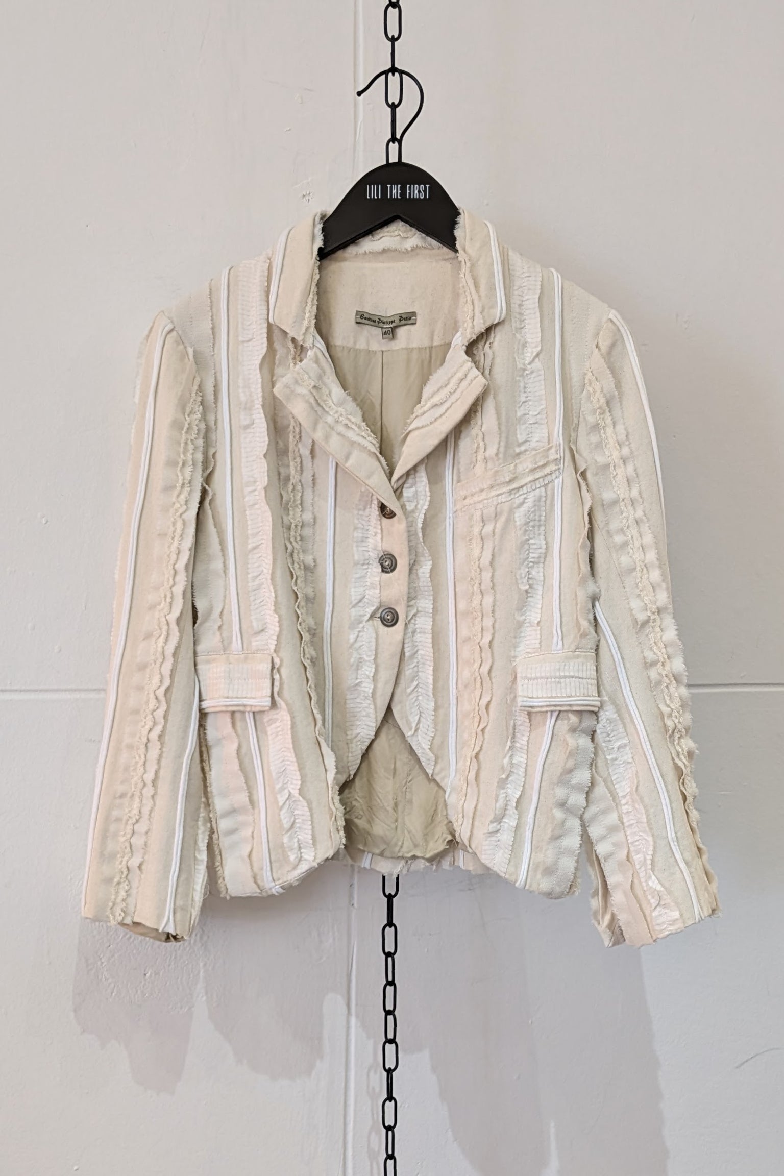 Sandrine Philippe Jacket Cotton Linen Silk, Handmade – Textural Experimental Design