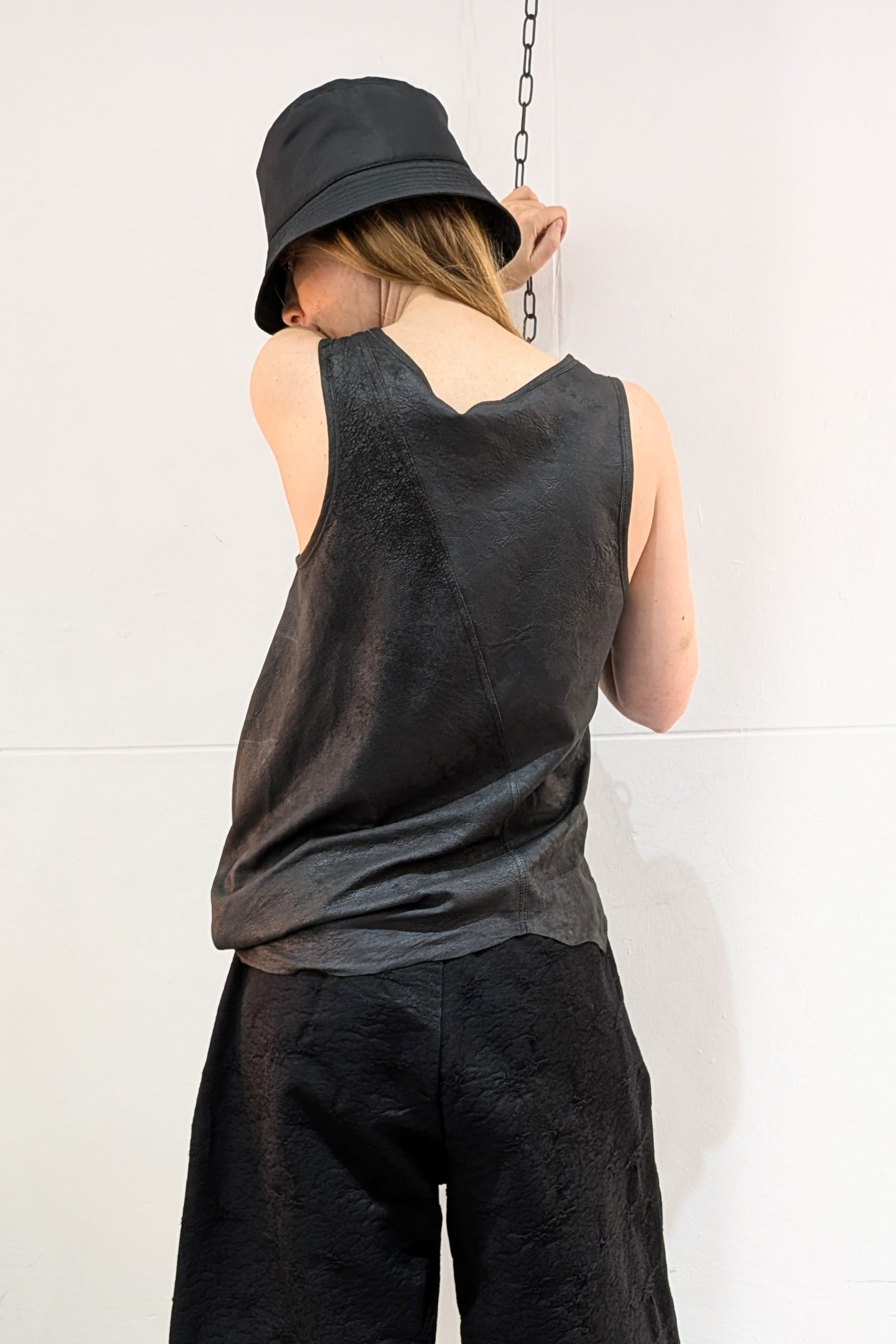 Sandrine Philippe Paris - Leather Tank Top - Asymmetric