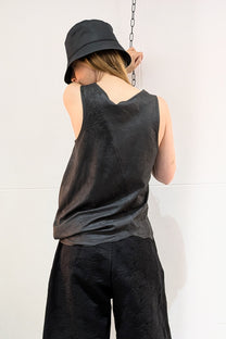 Sandrine Philippe Paris - Leather Tank Top - Asymmetric