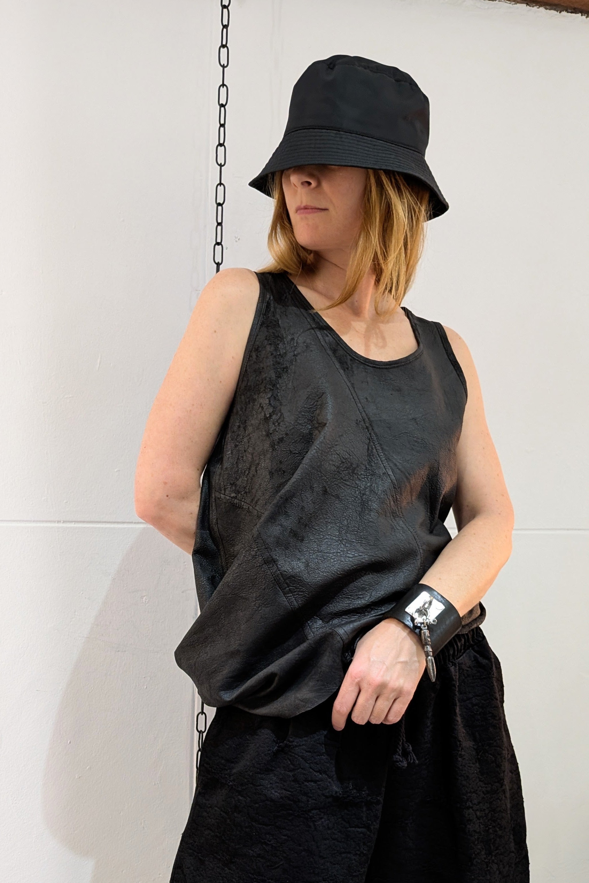 Sandrine Philippe Paris - Leather Tank Top - Asymmetric