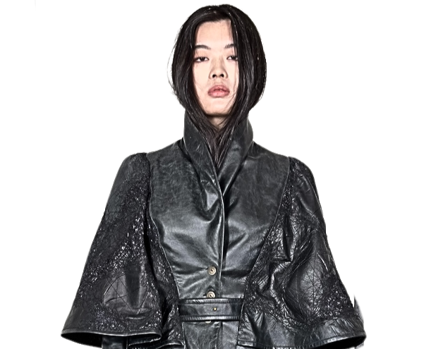 Sandrine Philippe Paris - LiLi The First Washington DC, Couture Capeline Leather Jacket