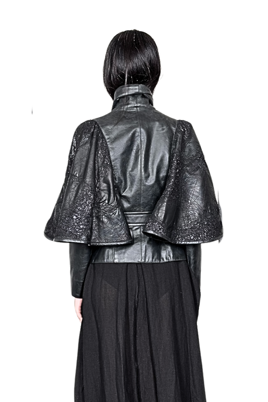 Sandrine Philippe Paris - LiLi The First Washington DC, Couture Capeline Leather Jacket