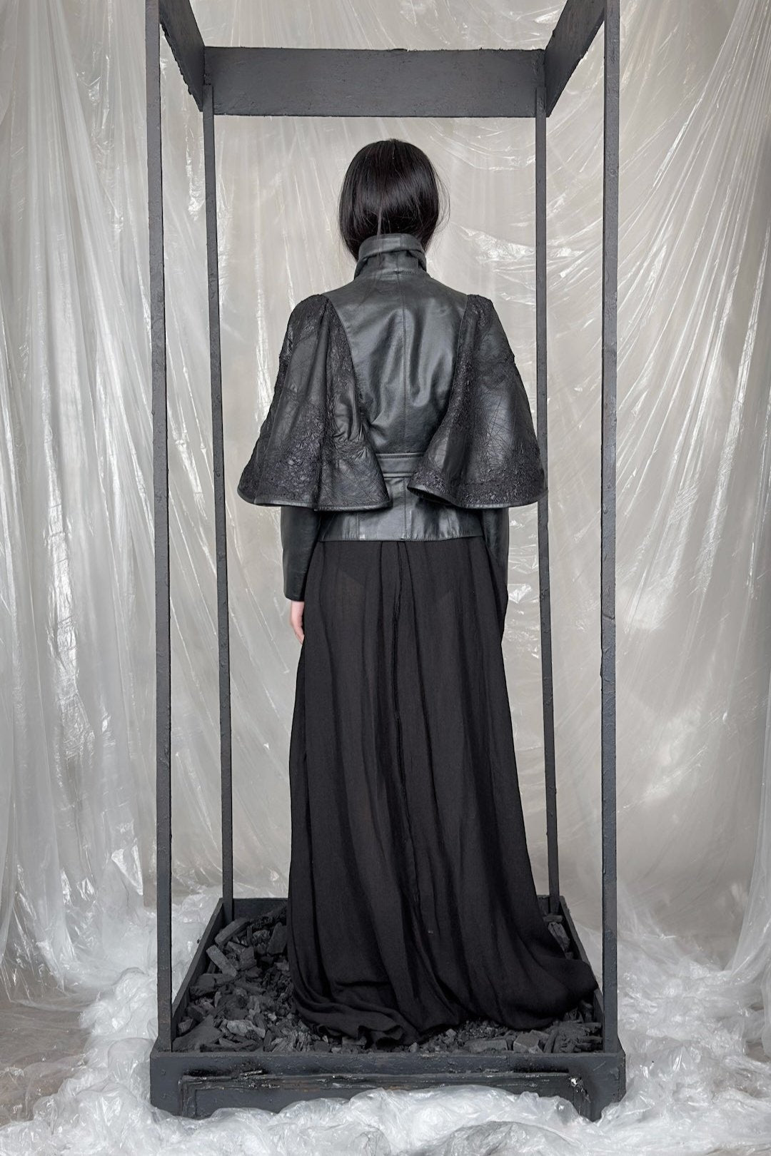Sandrine Philippe Paris - LiLi The First Washington DC, Couture Capeline Leather Jacket