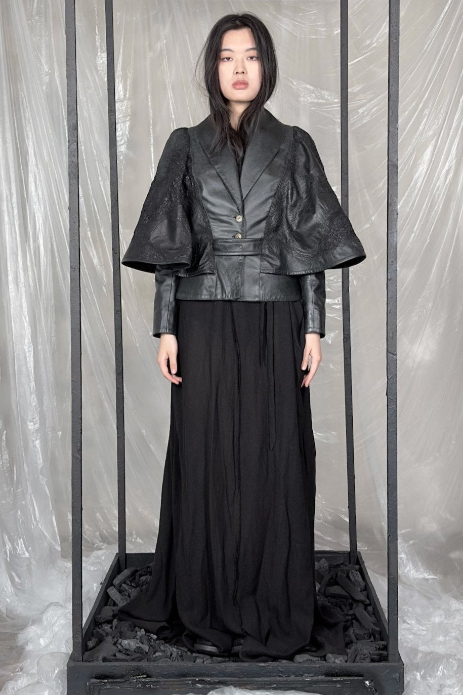 Sandrine Philippe Paris - LiLi The First Washington DC, Couture Capeline Leather Jacket