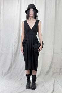 Sandrine Philippe Draped Cotton Dress – Sculptural Asymmetric Silhouette