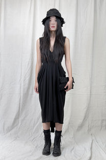Sandrine Philippe Draped Cotton Dress – Sculptural Asymmetric Silhouette