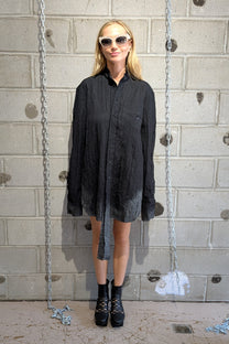 Sandrine Philippe Shirt, Crumpled Cotton , hand-painted – Textural Experimental Design