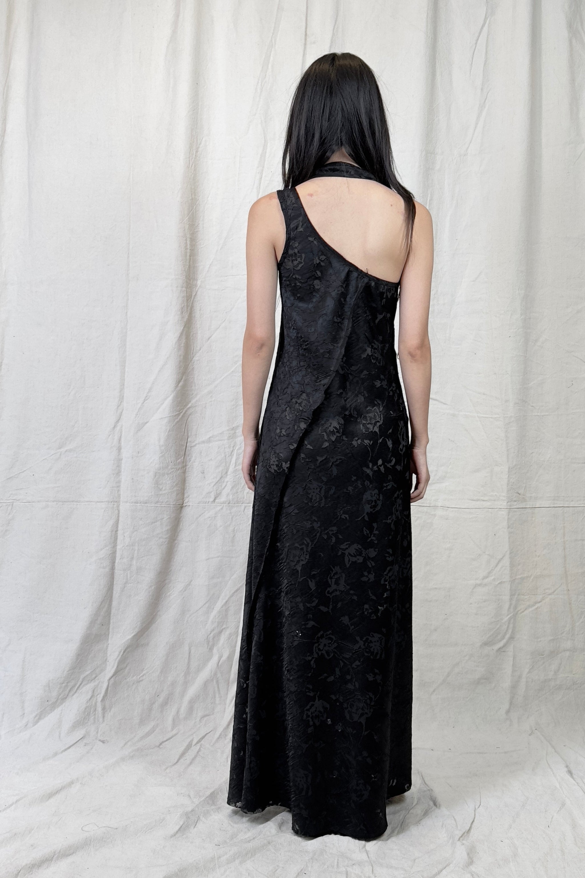 Sandrine Philippe Silk Devore Maxi Dress , Avant-Garde French Design