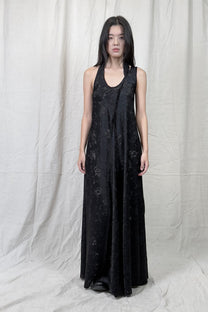 Sandrine Philippe Silk Devore Maxi Dress , Avant-Garde French Design