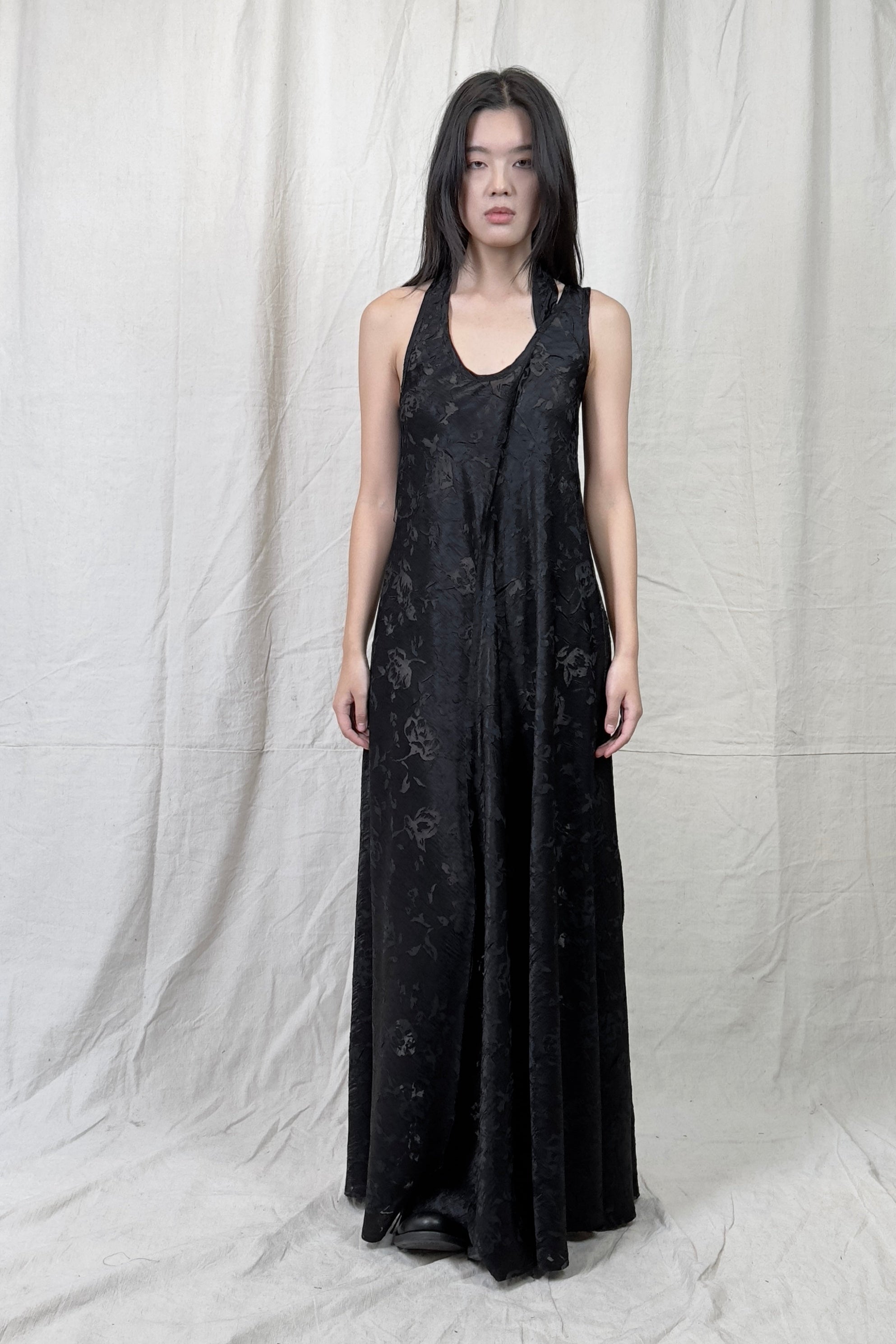 Sandrine Philippe Silk Devore Maxi Dress , Avant-Garde French Design