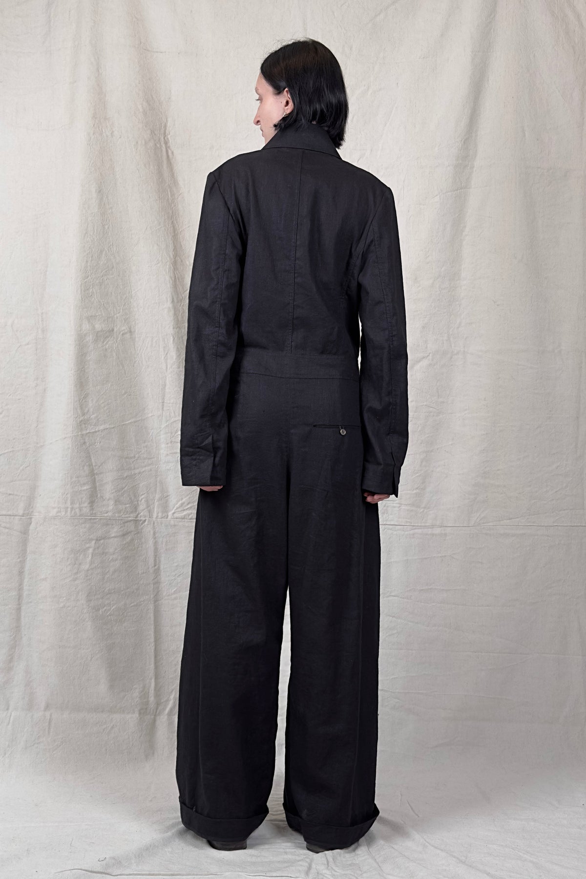 Sandrine Philippe - Jumpsuit - Wide Leg, Linen, Button down - Unisex, Made in Paris