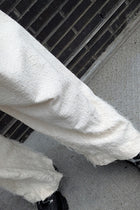 Sandrine Philippe Wool Wide-leg pants, deconstructed fabric - handmade Avant-Garde Textural Experimental Design