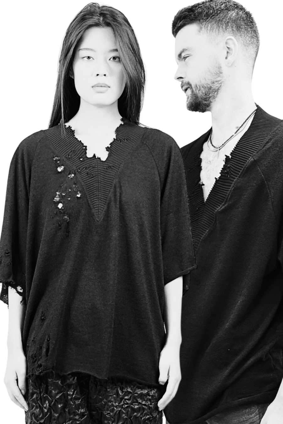 Sandrine Philippe Oversized Unisex Sweater – Raw Deconstructed Textural Fabric