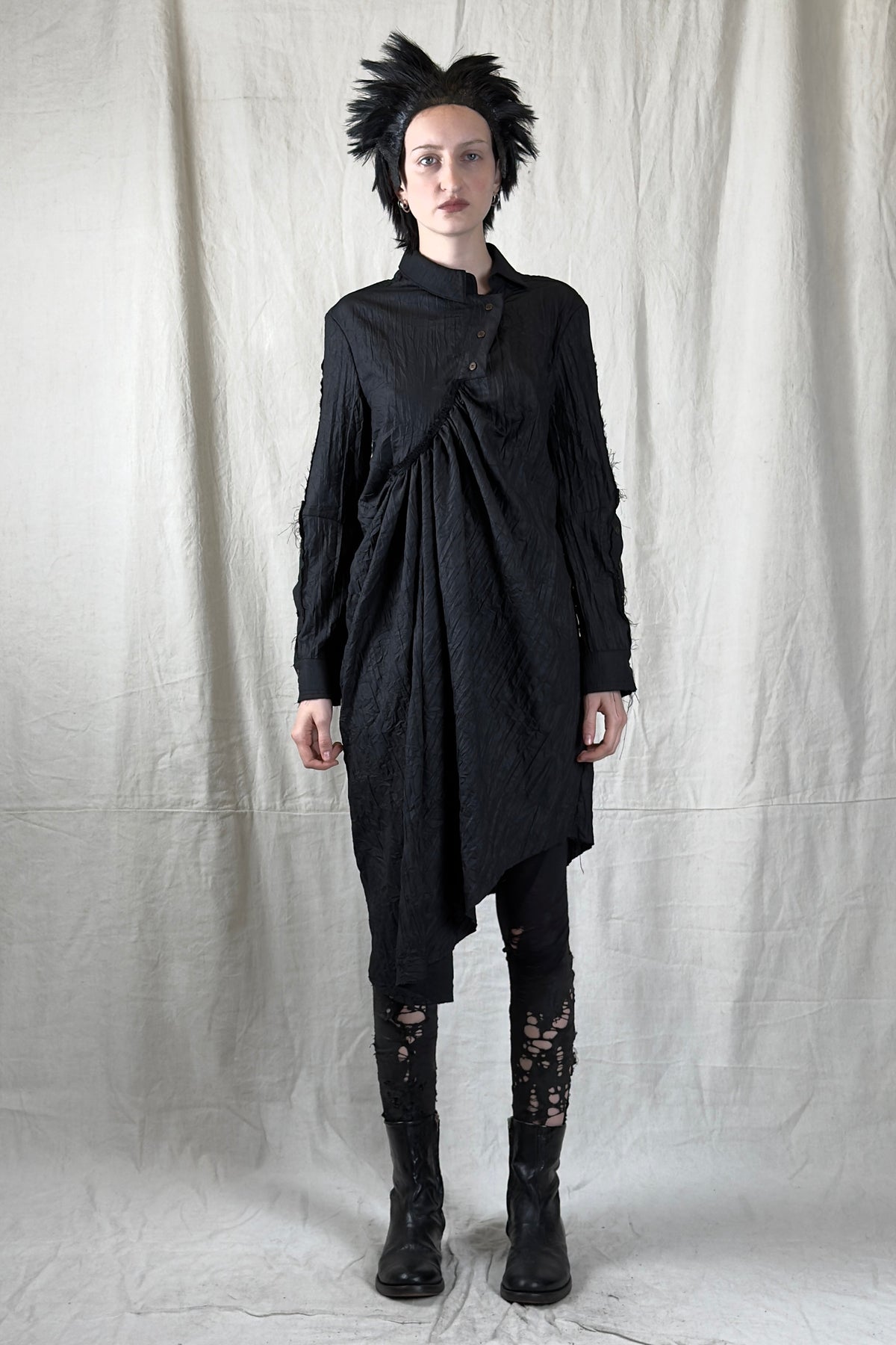 Sandrine Philippes - dress shirt - cotton - asymmetric - Paris