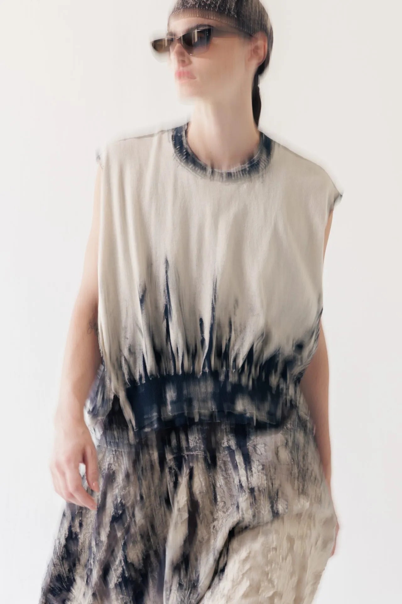 Serienumerica - Boxy sweater - Organic Cotton - Hand Painted - Natural