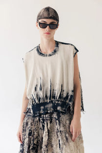 Serienumerica - Boxy sweater - Organic Cotton - Hand Painted - Natural