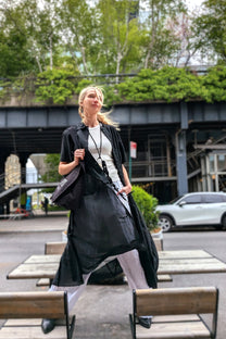 Serienumerica - Dress - Sheer - button-down - Cotton - Black