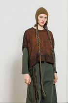 Serienumerica - Knit brown sweater vest - Extra fine Merino wool - Oversized