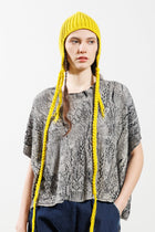 Serienumerica - Knit top - Hand painted - Extra fine Merino wool - black white - oversized