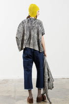 Serienumerica - Knit top - Hand painted - Extra fine Merino wool - black white - oversized