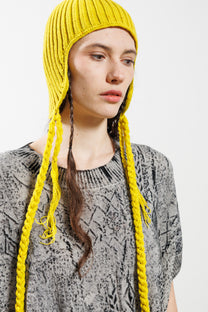 Serienumerica - Knit top - Hand painted - Extra fine Merino wool - black white - oversized