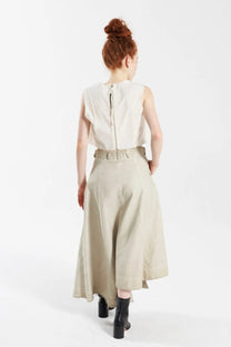 Serienumerica - Skirt - Wrap style, uneven hem, cotton, Sand
