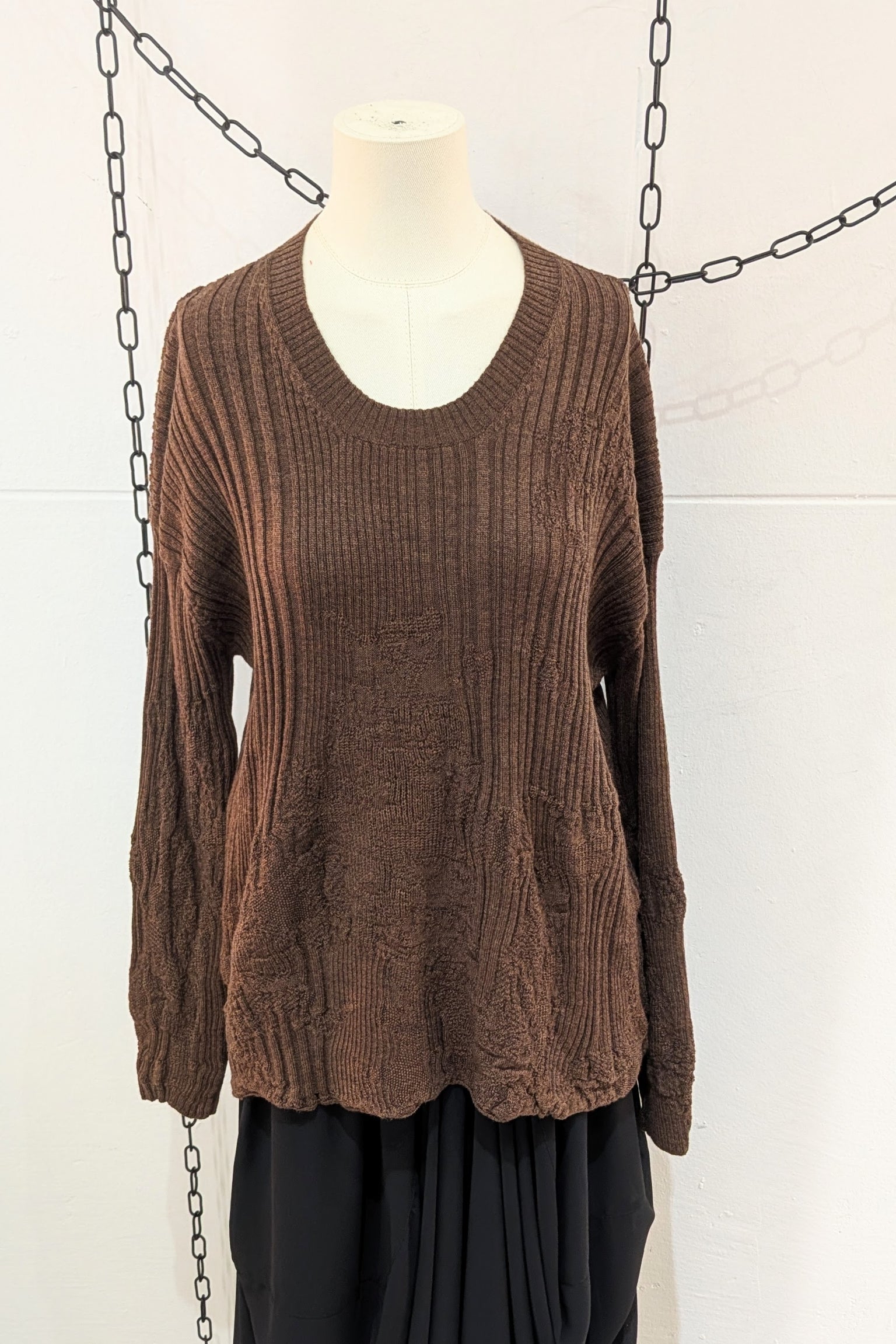 Serienumerica - Sweater extra fine Merino wool  brown chocolate color - LiLi The First boutique