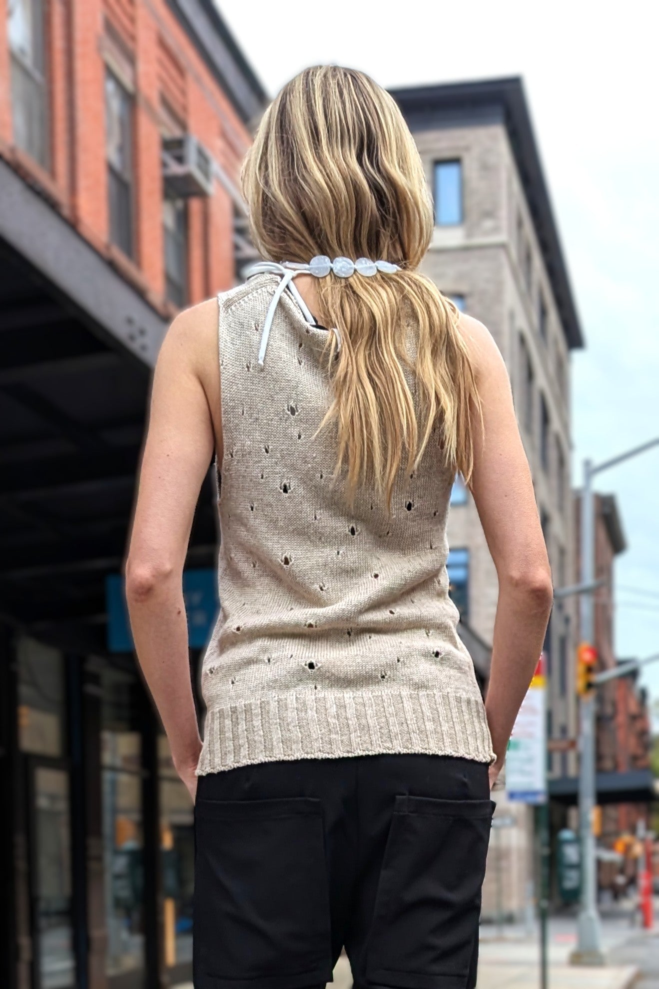 Serienumerica - Tank Top - Kinit - Hand Crochet - Natural
