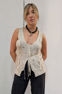 Serienumerica - Tank Top - Kinit - Hand Crochet - Natural