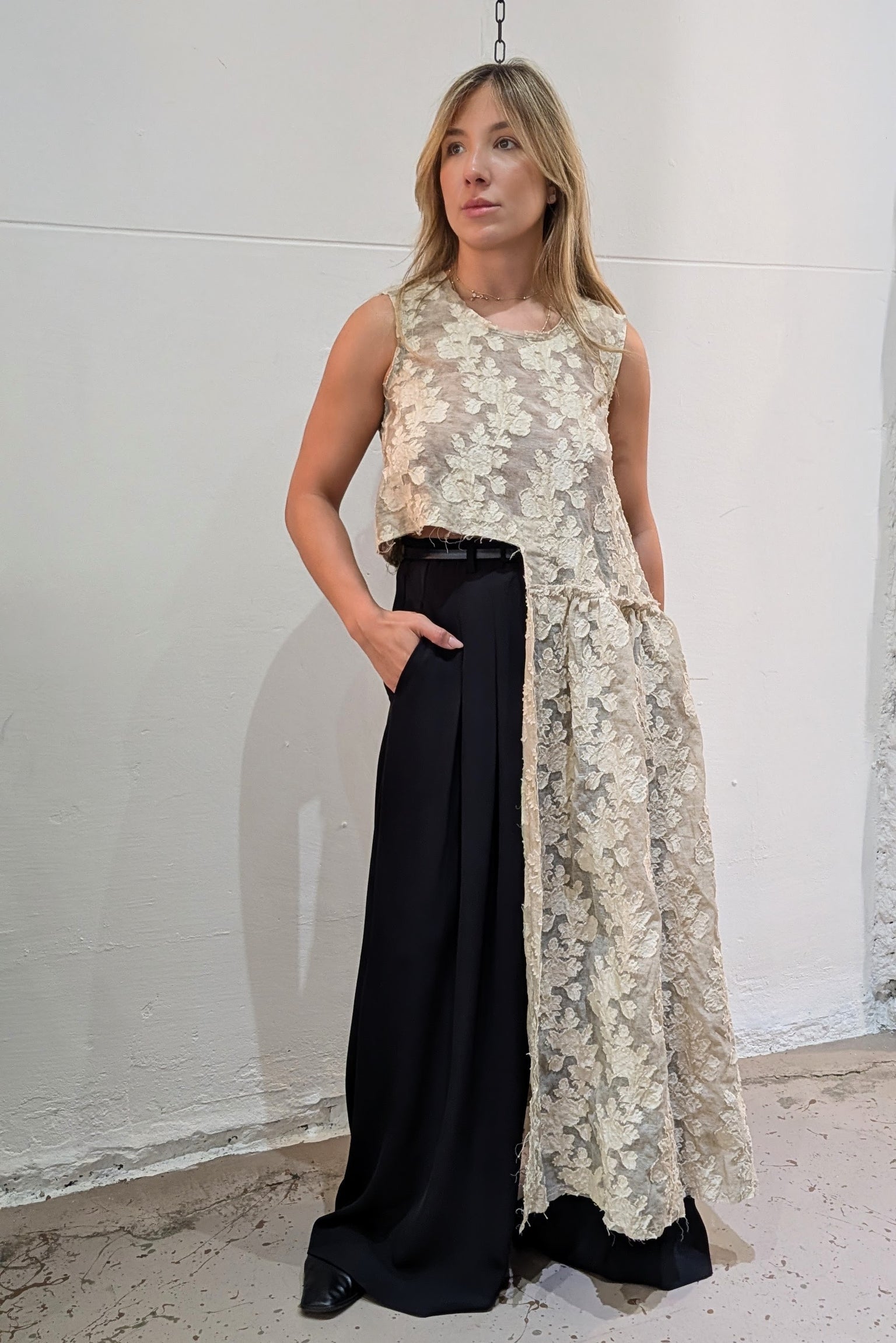 Serienumerica - shirt - Half Dress - Lace - Sand color