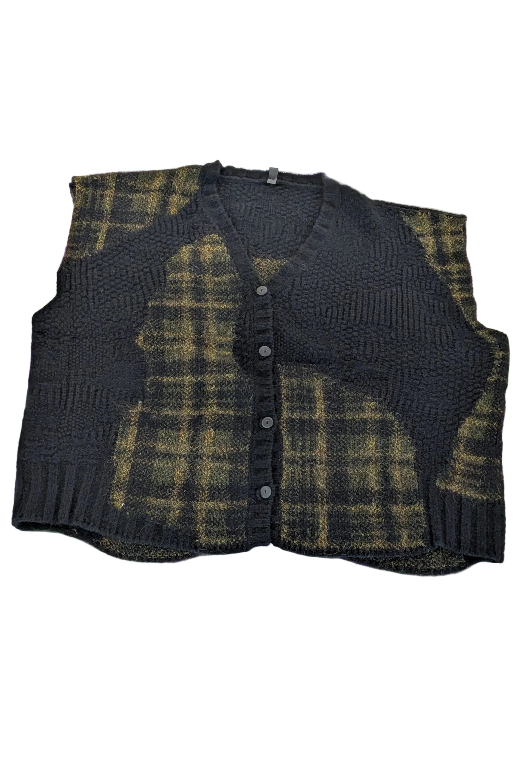 Serienumerica - vest gilet - Oversized - one size - Merino Mohair - Plaid