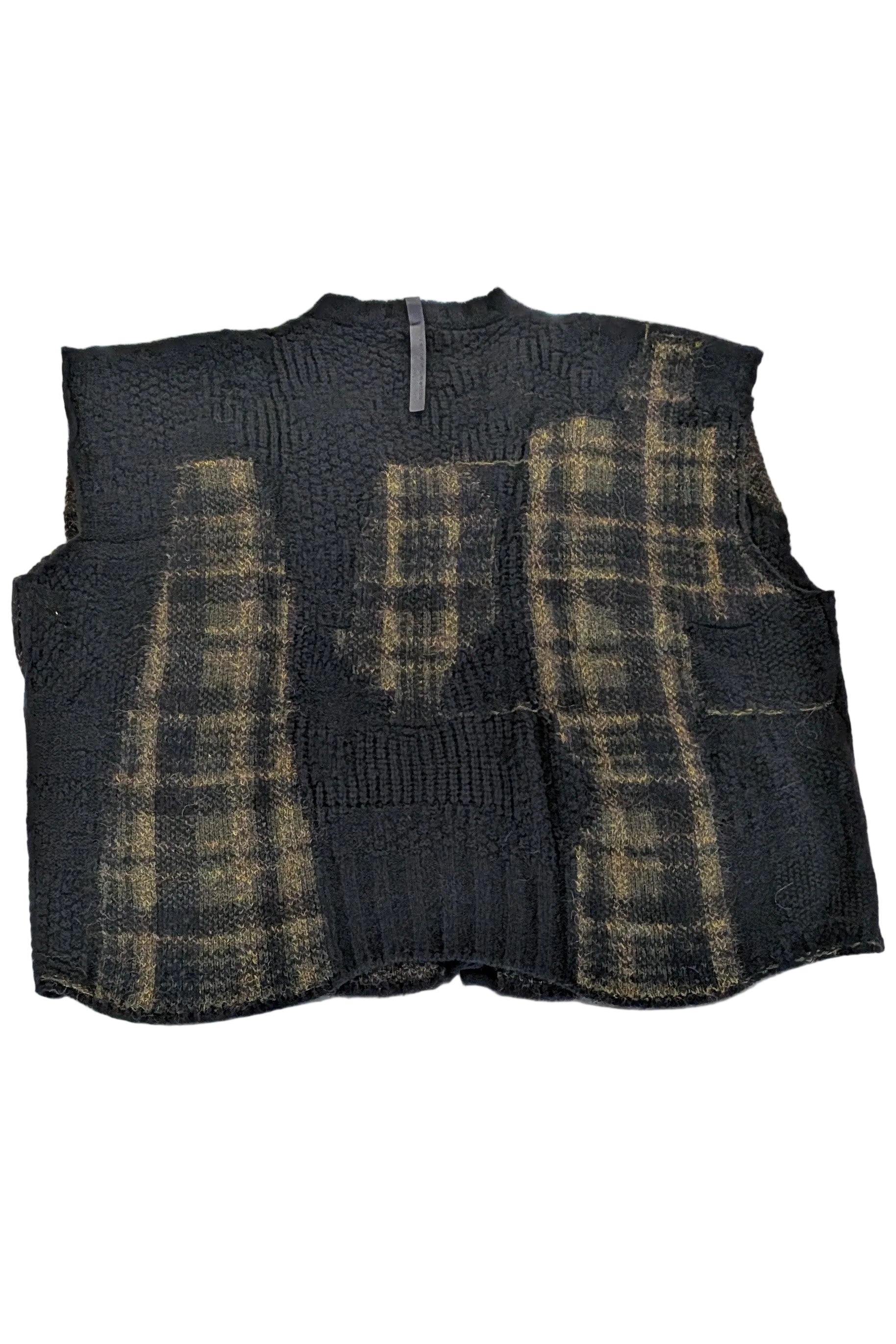 Serienumerica - vest gilet - Oversized - one size - Merino Mohair - Plaid