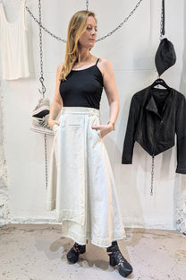 Serienumerica Cotton Skirt uneven natural