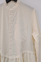 Serienumerica Maxi Cotton Poplin button-down Dress , long sleeves