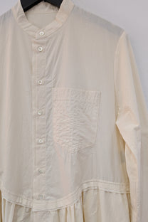 Serienumerica Maxi Cotton Poplin button-down Dress , long sleeves